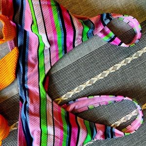 Cute multicolored Aerie scoop bathing suit top. Worn a few times.